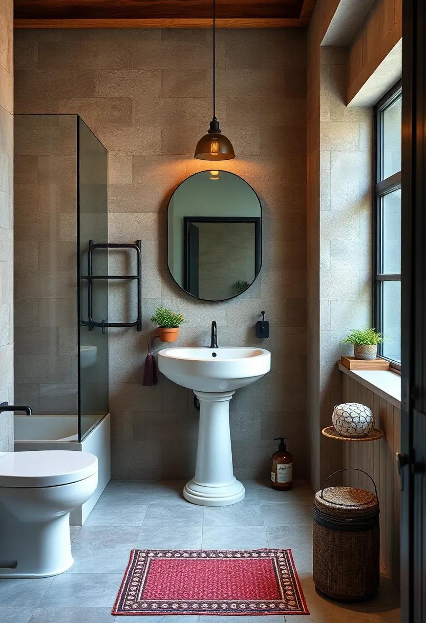 Use a pedestal Sink: A classic pedestal sink can contribute to the vintage feel,especially when designed with industrial materials