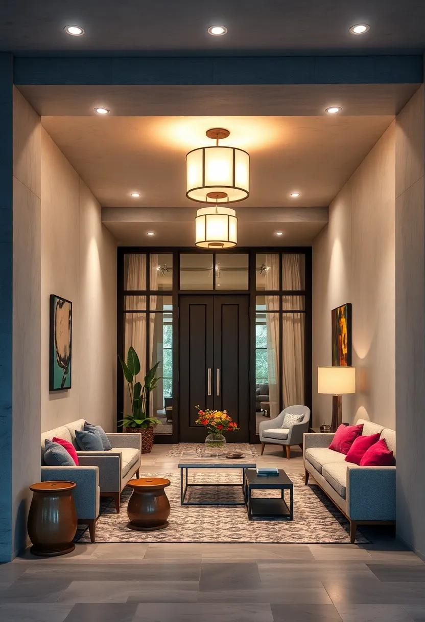 Illuminating a Welcoming Ambiance with Combined Ambient and Accent Lighting in Entryways