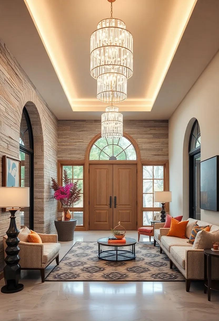 Intricate Patterns Formed by Chandelier Crystals Bringing a Touch of Glamour and Light Play