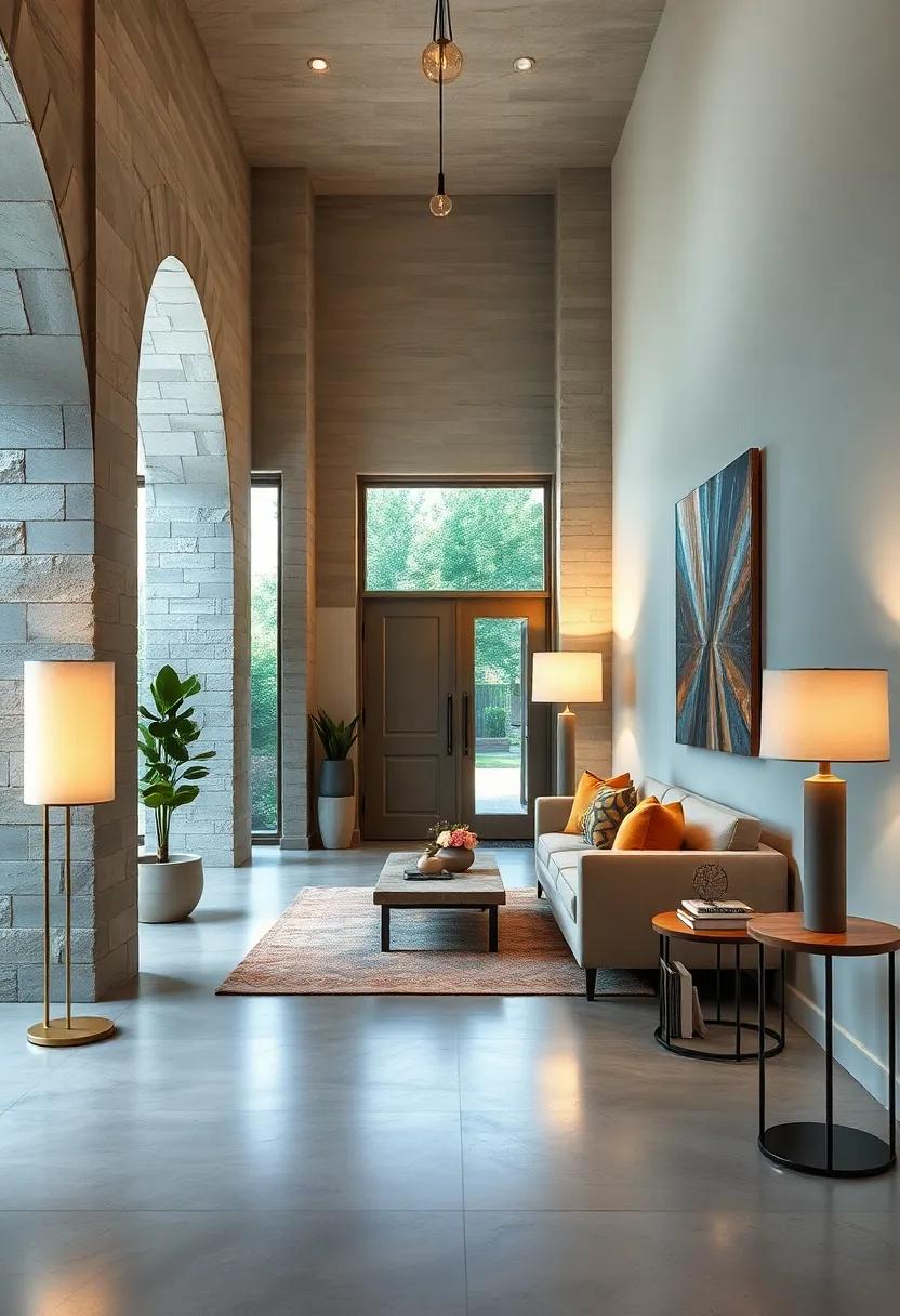Using Floor Lamps as Statement Pieces Providing Both Functionality and Style in the Entry Zone