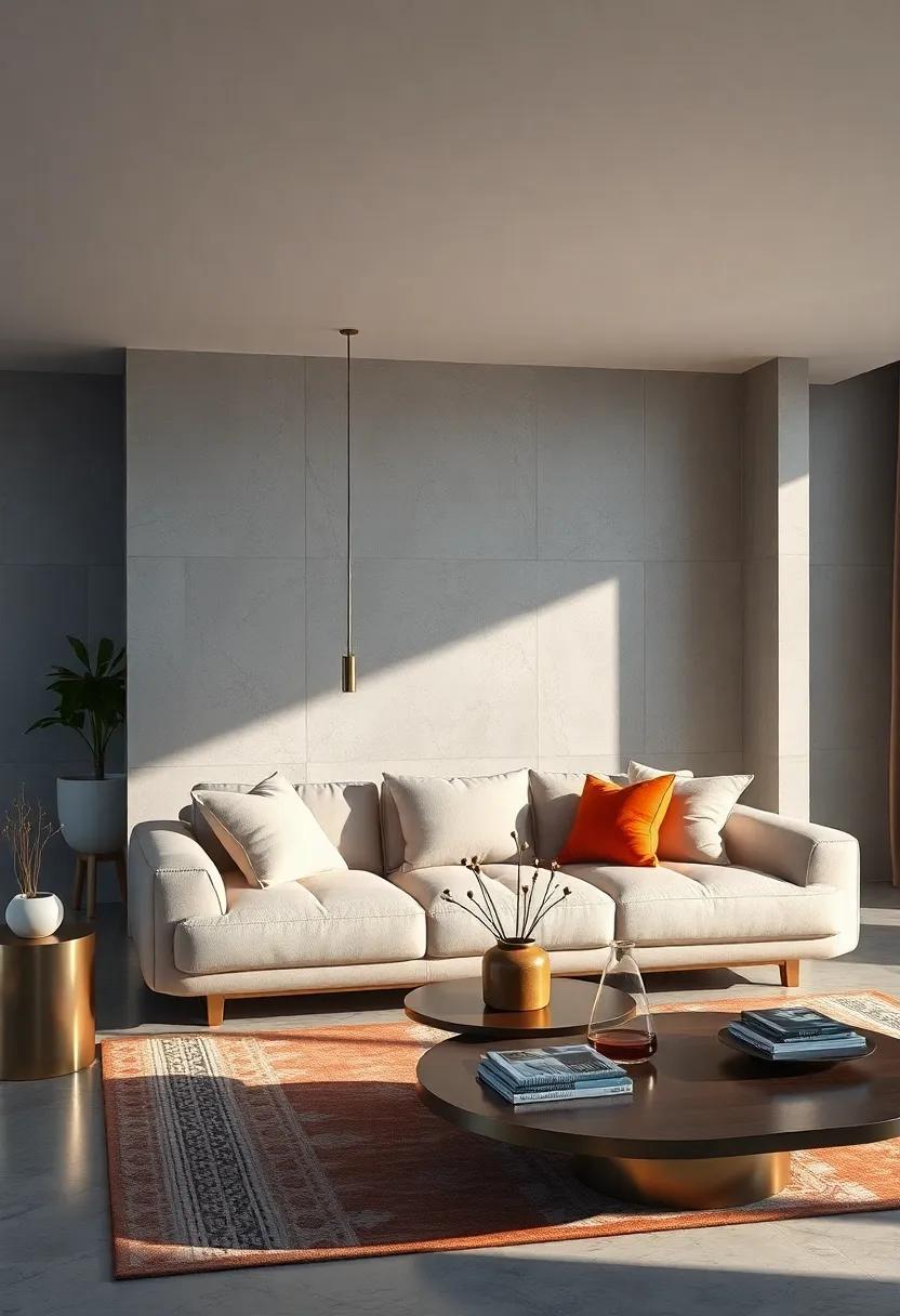 Futuristic Flair: Find inspiration in sleek,⁣ metallic finishes⁤ paired ‍with a minimalist sofa for a contemporary, cutting-edge atmosphere