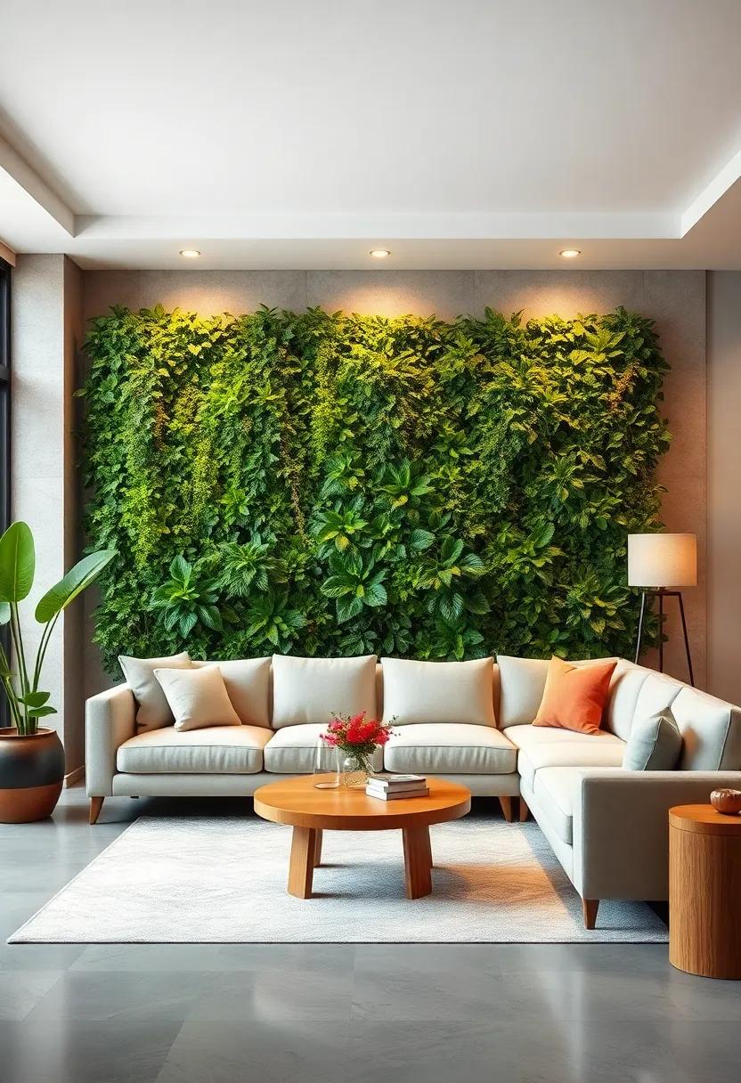 Go Green⁤ with⁢ a Plant Wall: Investigate⁣ the beauty of⁤ a living plant wall ⁤as⁢ a backdrop ⁤for your ⁢minimalist sofa, creating ‌an inviting and vibrant environment