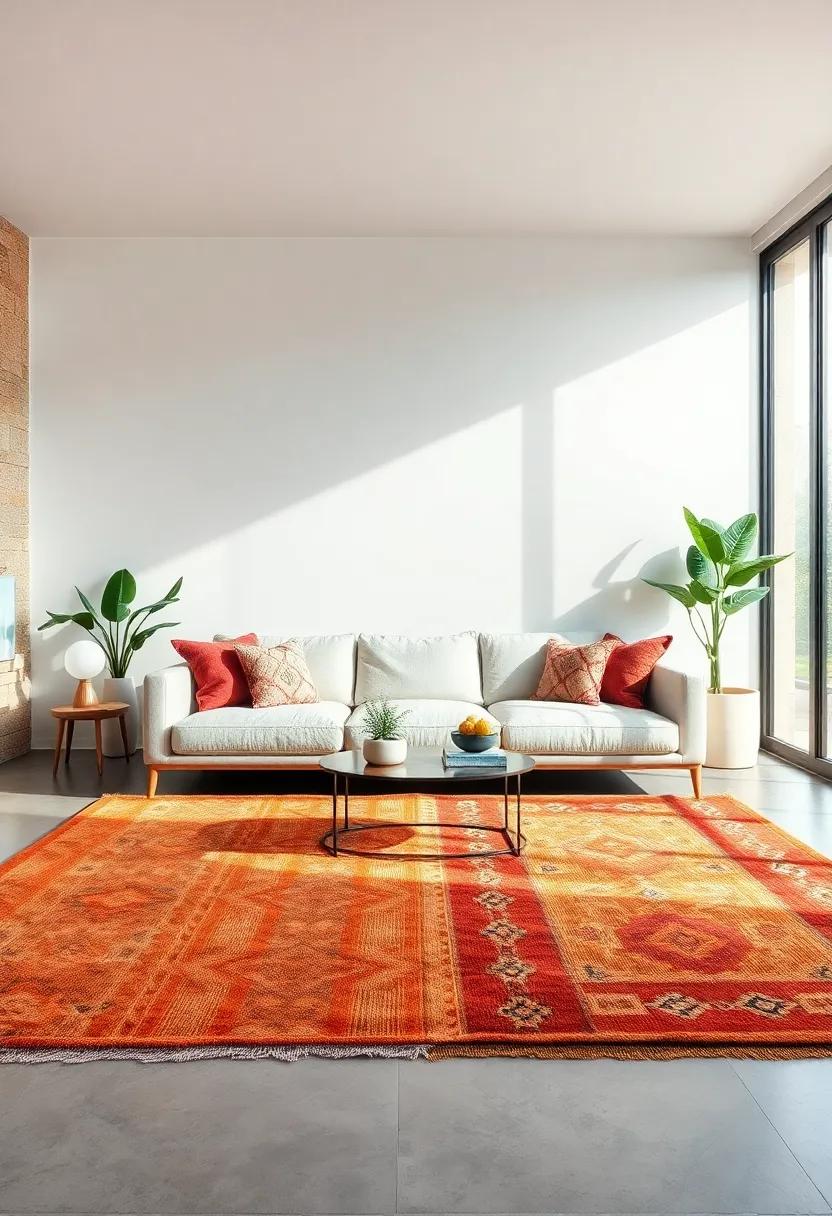 Layering Rugs: Discover how⁢ layered area rugs⁣ can add warmth and style beneath a minimalist sofa, inviting comfort and a curated aesthetic