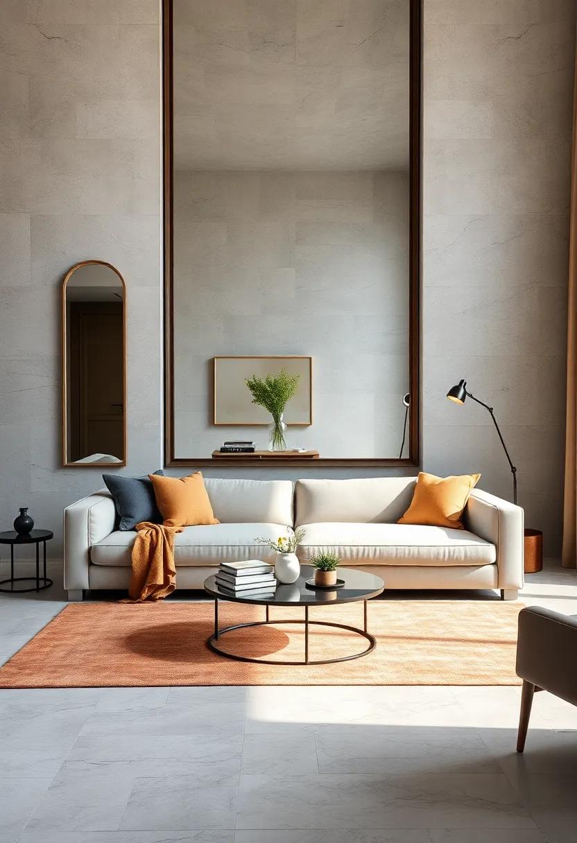 Use mirrors‌ Wisely:​ Explore the effect of placing⁣ mirrors strategically ⁢around a minimalist sofa ⁤to create an illusion of space and light