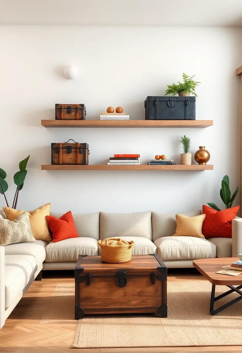 Decorative Trunks: Use decorative⁢ trunks on ⁣shelves not only to store items but also to create visual interest⁤ and a hint of adventure