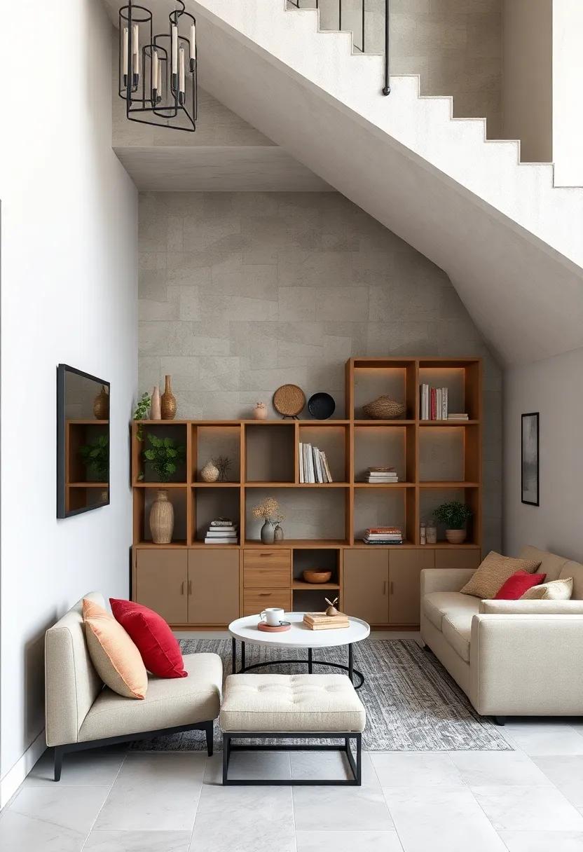 Modular Storage Cubes Configured To Maximize Every Inch Of Staircase Space