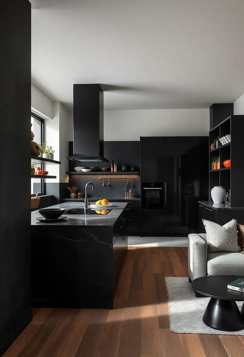 Layering Black Shades to Generate Depth and Texture in Bespoke Kitchen Interiors Missing Vibrancy Yet Full of Life