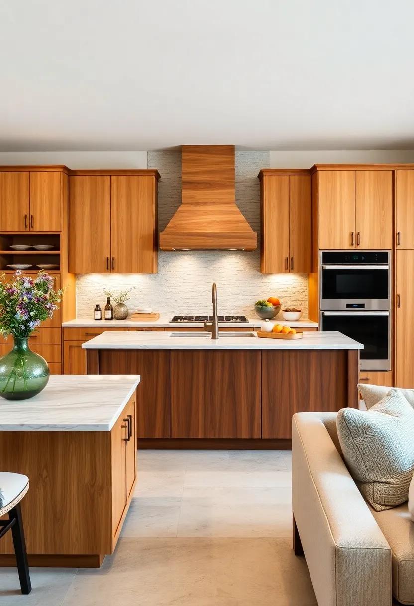 Inviting Warmth of Maple Cabinetry Accentuated by Deep Walnut Island and Antique Bronze Hardware
