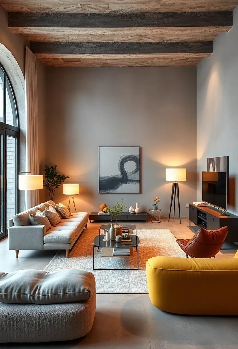 Choose soft, diffused lighting with minimalist lamps for a cozy atmosphere