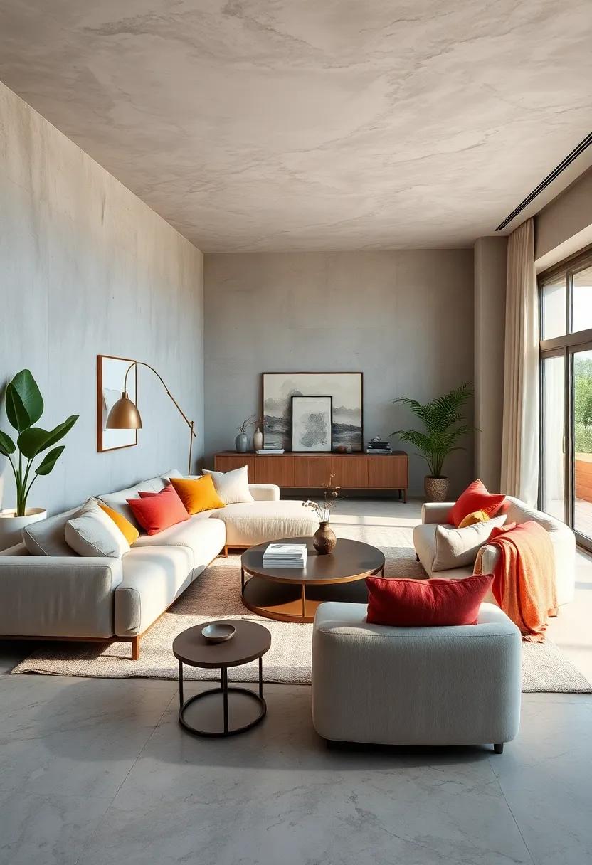 Create a balanced layout by mixing textures, like smooth metals with soft fabrics