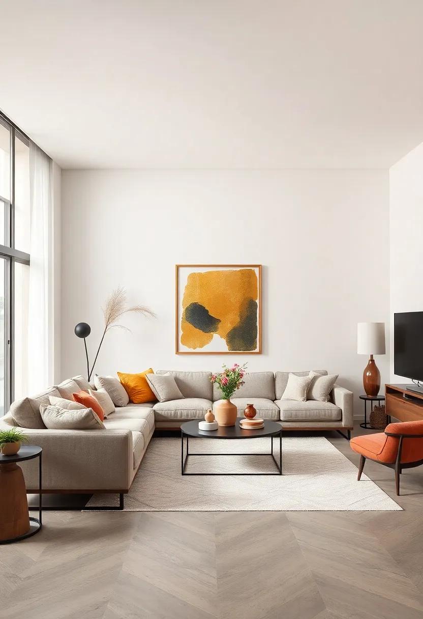 experiment with asymmetrical arrangements for artwork or ⁢decor to add a contemporary twist