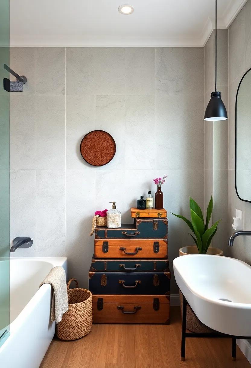 Vintage Suitcases: Repurpose vintage suitcases as charming, stackable⁤ storage pieces that ‌offer a unique touch while ​holding‌ bathroom essentials