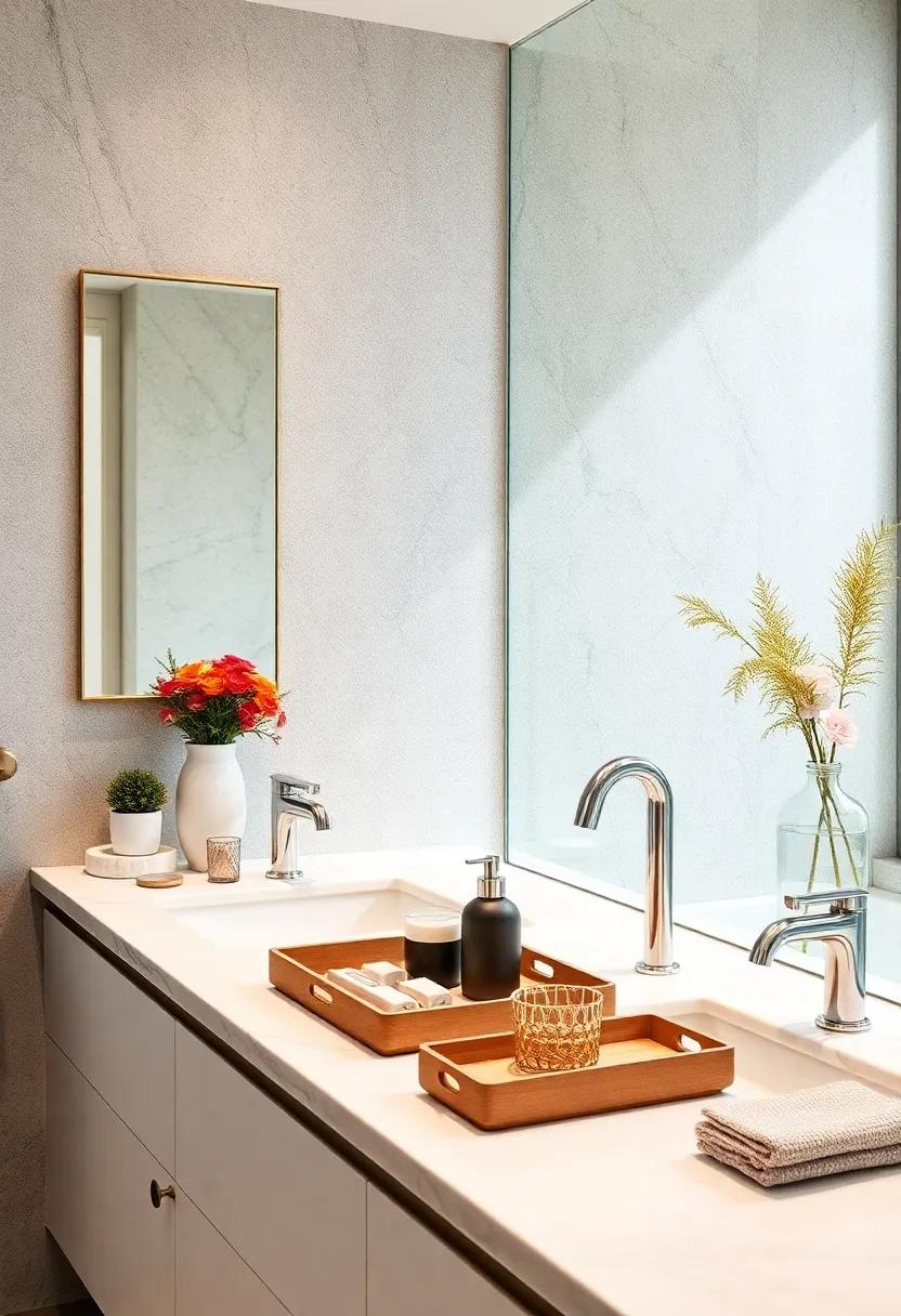 Decorative Trays: Wield decorative trays to​ corral small items on counters, adding style while keeping clutter under control