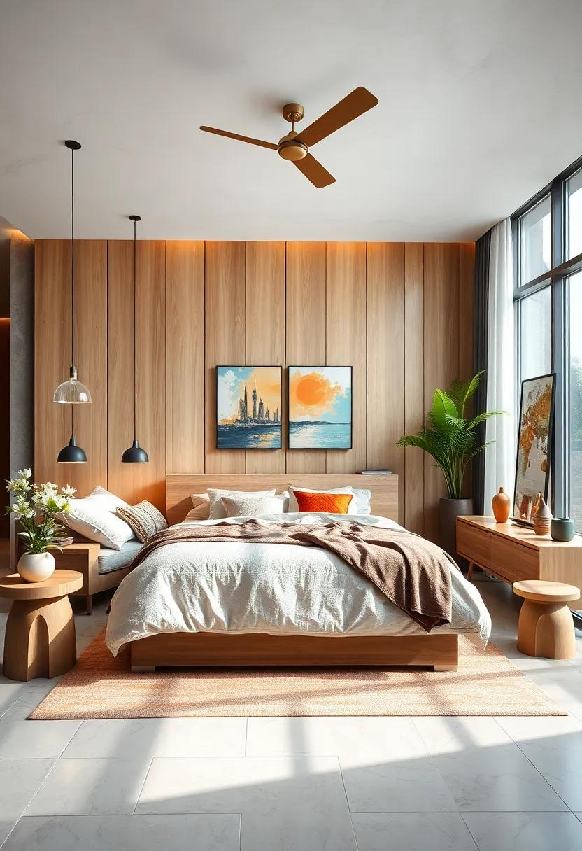 Functional​ Nook: Create a small workspace with ‍a light wood ‍desk ⁢that‌ seamlessly blends into the bedroom without feeling ⁣intrusive