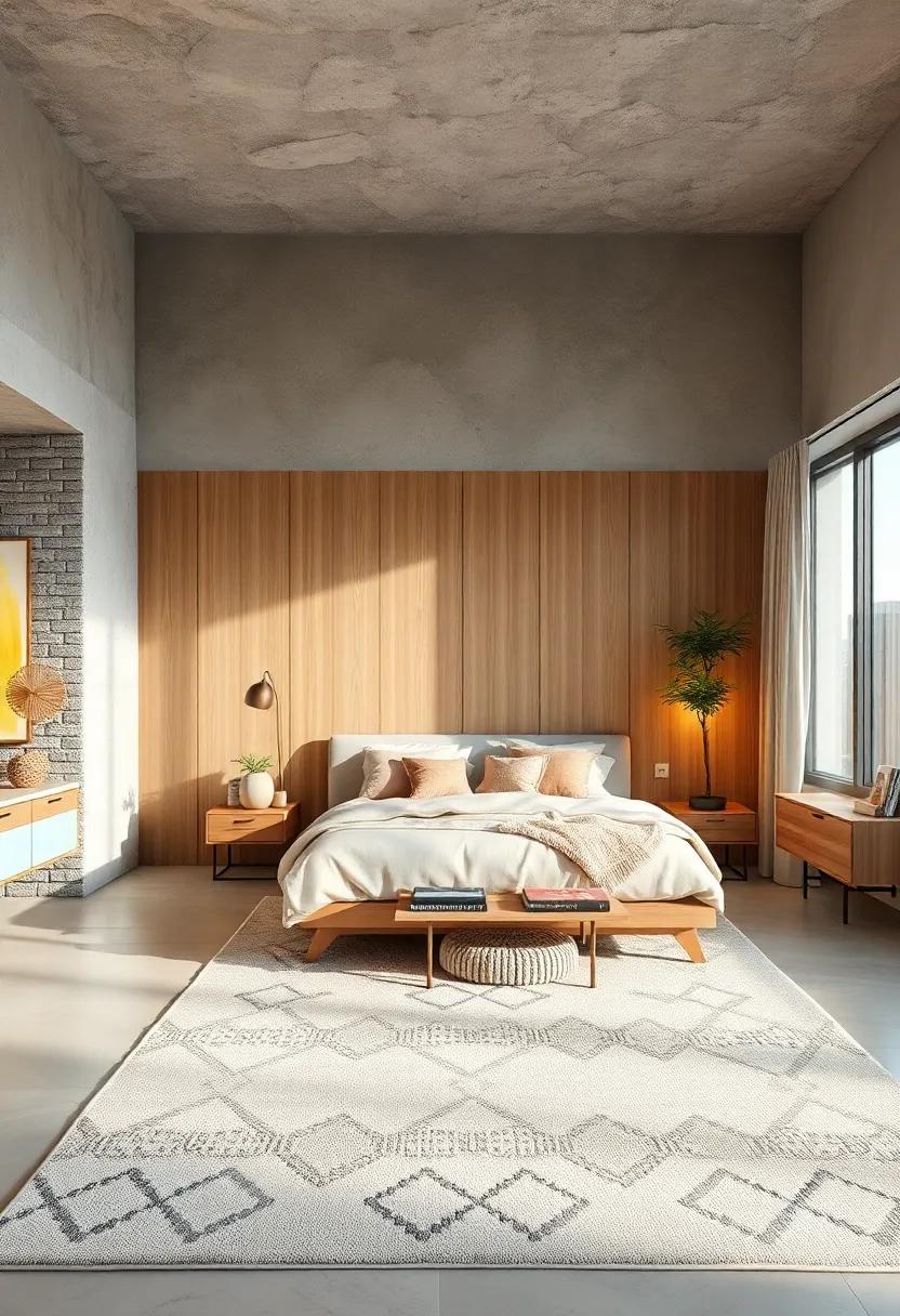 Statement Rugs: Choose⁤ a rug with subtle⁢ patterns⁢ that complements⁢ light ​wood while‍ adding ‍comfort and warmth underfoot