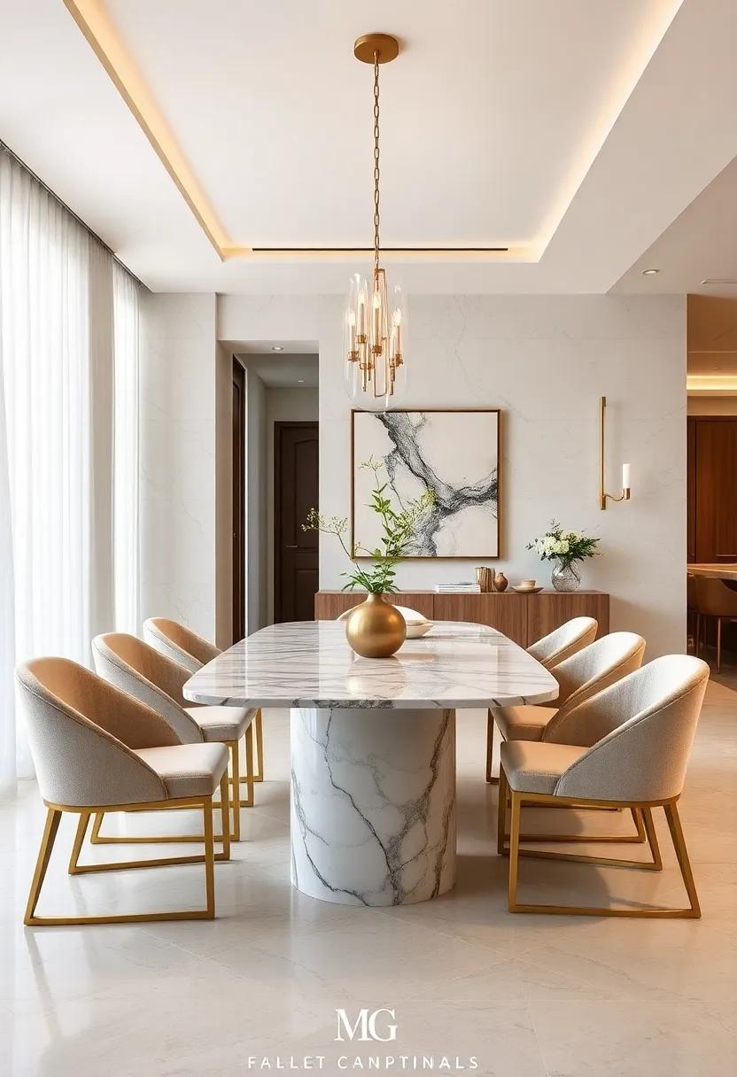 Art ​Deco ⁣Glam: Indulge in ‌luxurious ⁤materials ⁣like ‌marble and ‌gold accents that capture the essence of ⁤the roaring twenties in your ‍dining experience