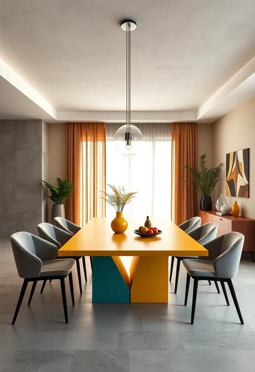 Bold Colors: Make a statement with a brightly‌ painted⁤ dining table that⁢ serves as an eye-catching​ focal point in any room