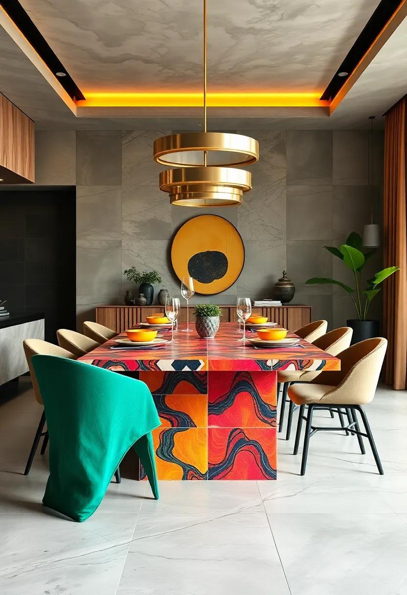 Bright & Bold⁤ Patterns: Infuse personality with a table‍ featuring vibrant patterns that act as an artistic backdrop to ‌your​ culinary creations