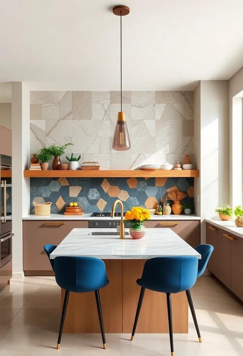 Unique Backsplashes: Use unconventional materials or artistic tile patterns to create a stunning focal point that sparks conversation