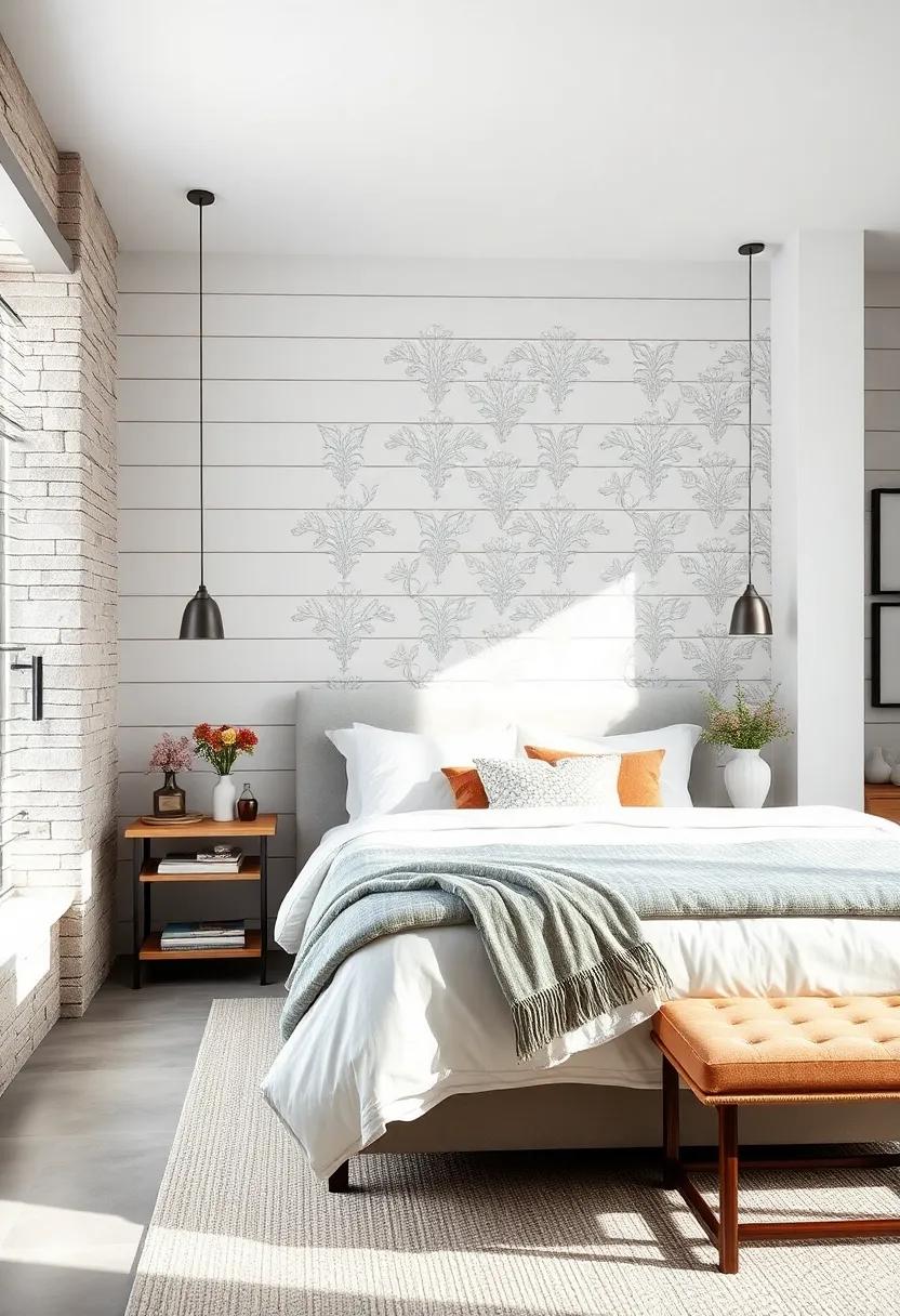 Rustic Farmhouse Bedroom With Shiplap Walls and an Oversized Iron Bed Frame Creating Timeless Comfort