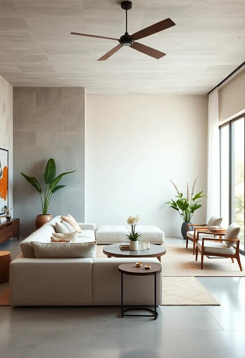 Incorporating Organic Shapes and Lines to Soften Modern Neutral Interiors with Natural Elegance