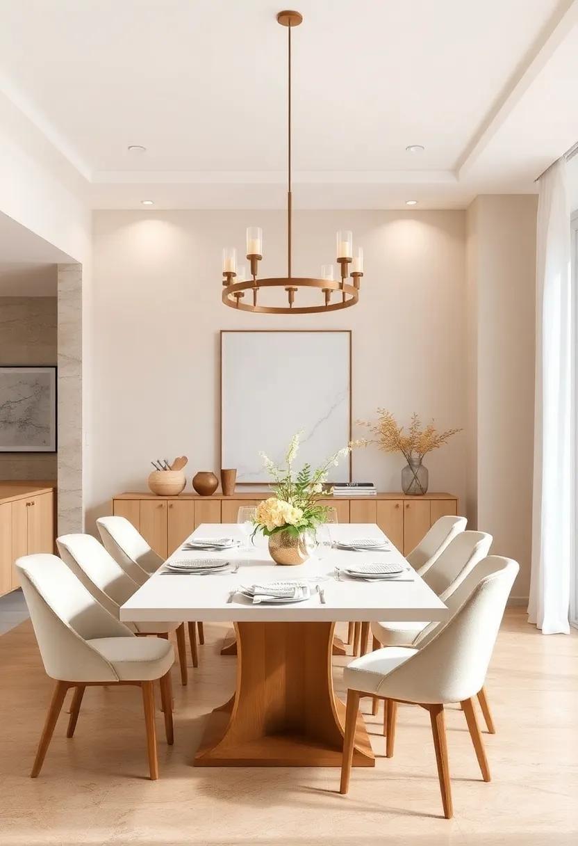 Soft Beige and Cream: Embrace the warmth ‍of soft beige paired with creamy whites to create ⁢a light‍ and inviting dining atmosphere