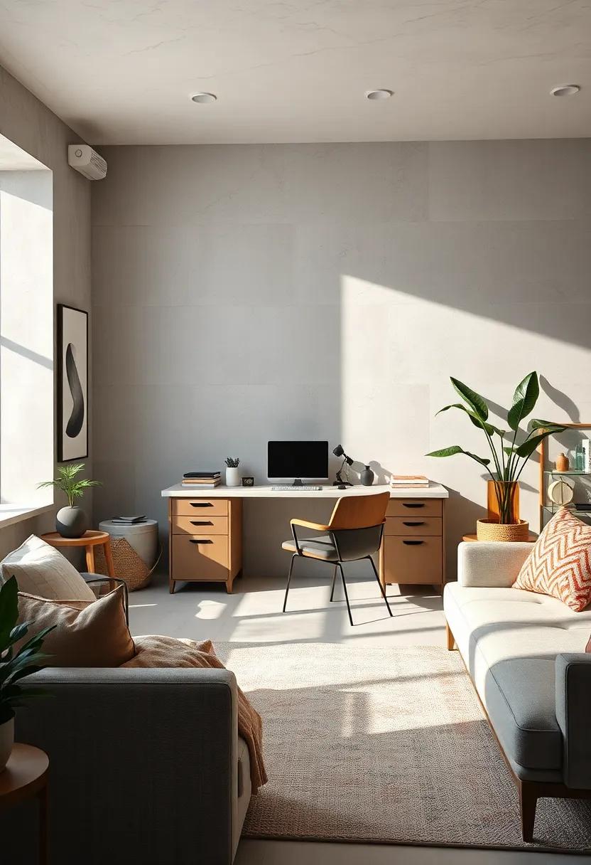 Minimalist Workstation with Soft Hues