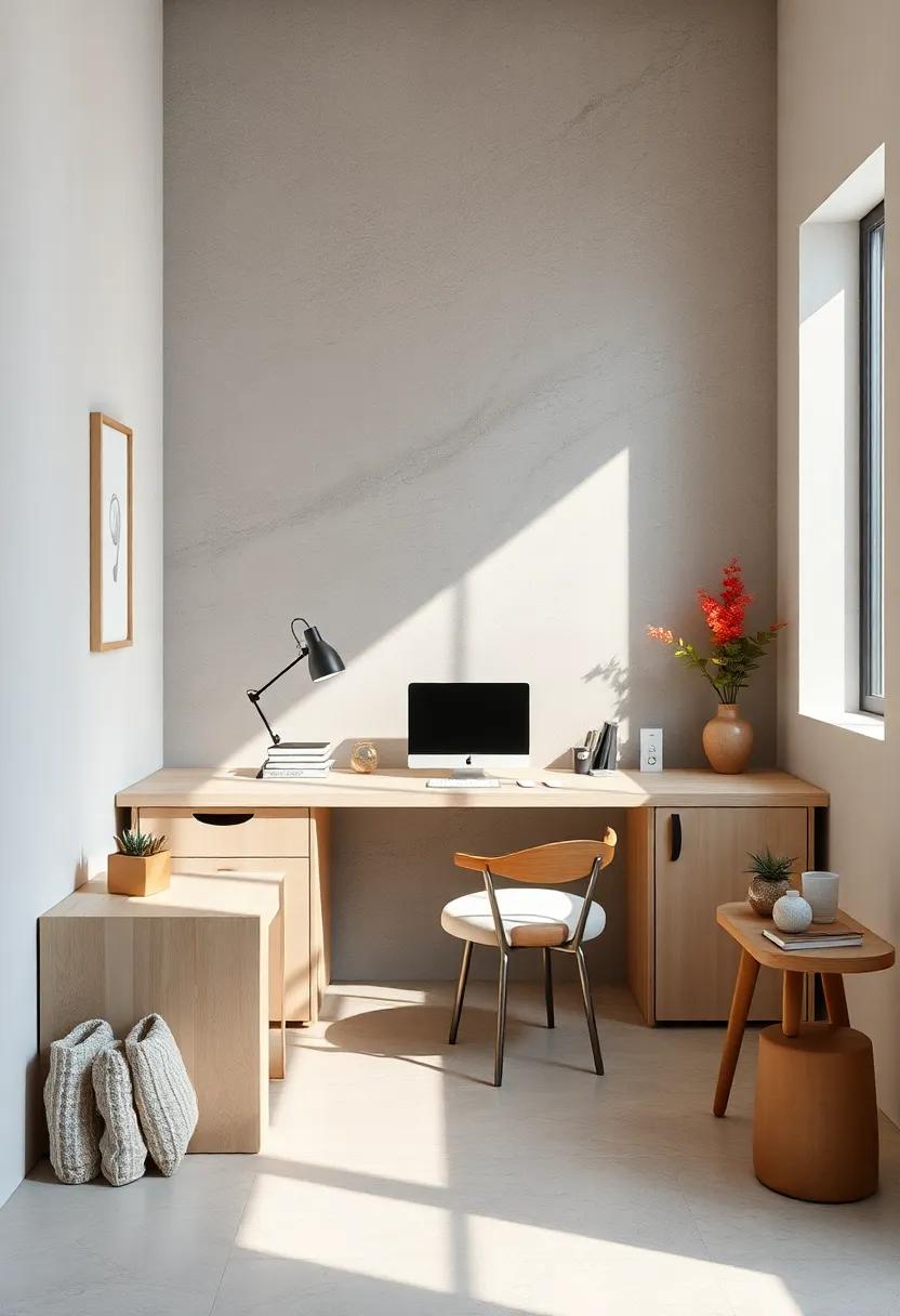 Desk with Focused Light and Stone Details