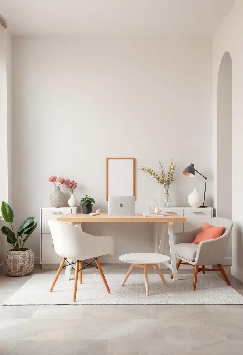 Minimalist Desk with Pastel Accessories