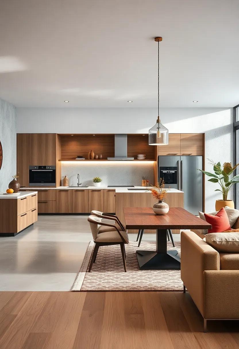Modern Appliances Integrated Into a Streamlined Kitchen Backdrop Emphasizing Open Concept Flow