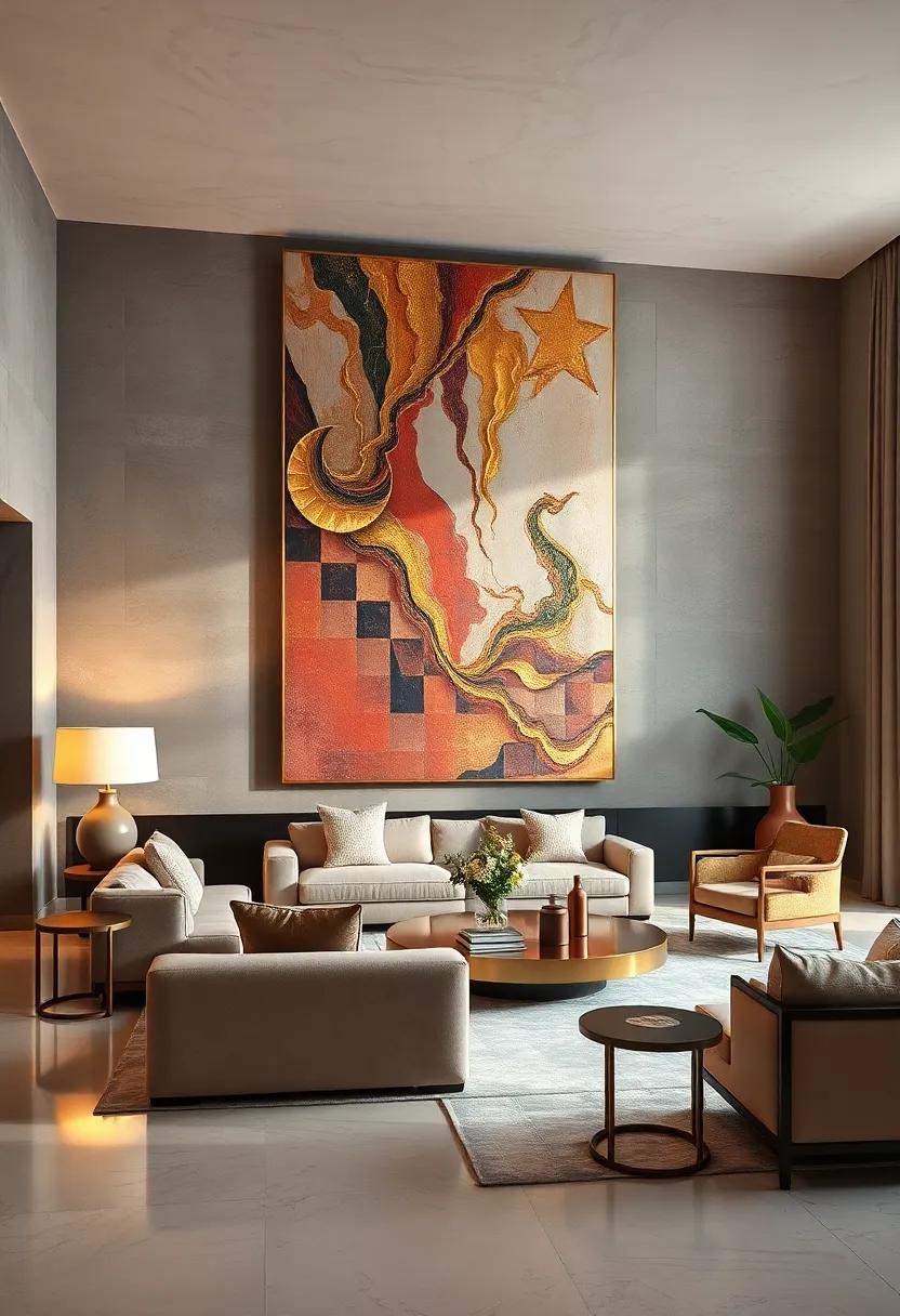 Luxuriant Rooms Boasting Towering Installations Made From Mixed Media And Metallic Accents