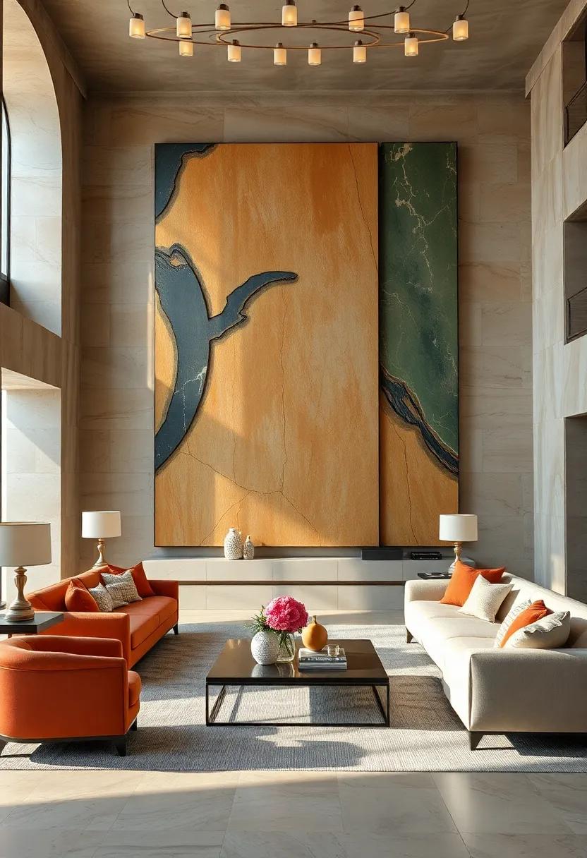 Palatial Rooms Framed By Towering Sculptural Artworks That Command Attention And Invoking Awe