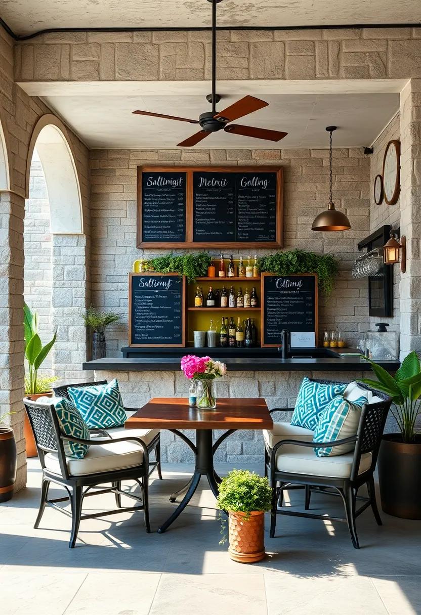 Creating a Cozy Vibe with Rustic Chalkboard Menus on Outdoor Patio Bars