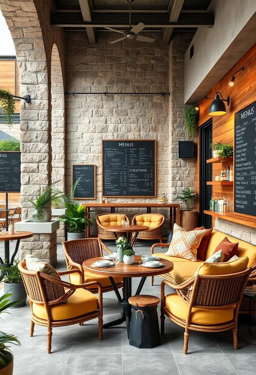 Mixing Chalkboard and Wooden Texture Backdrops for Stylish Patio Presentation