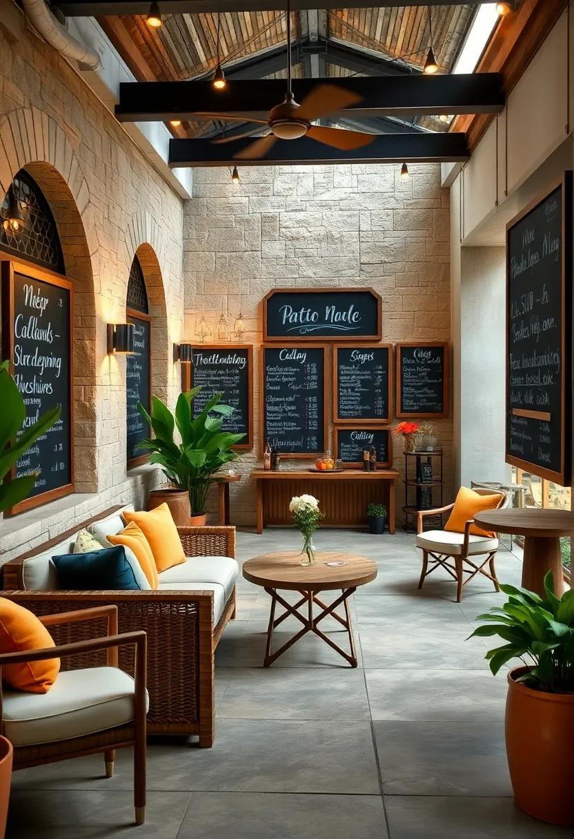 Arranging Chalkboards in a Gallery Wall Style to Create Visual Interest Outside