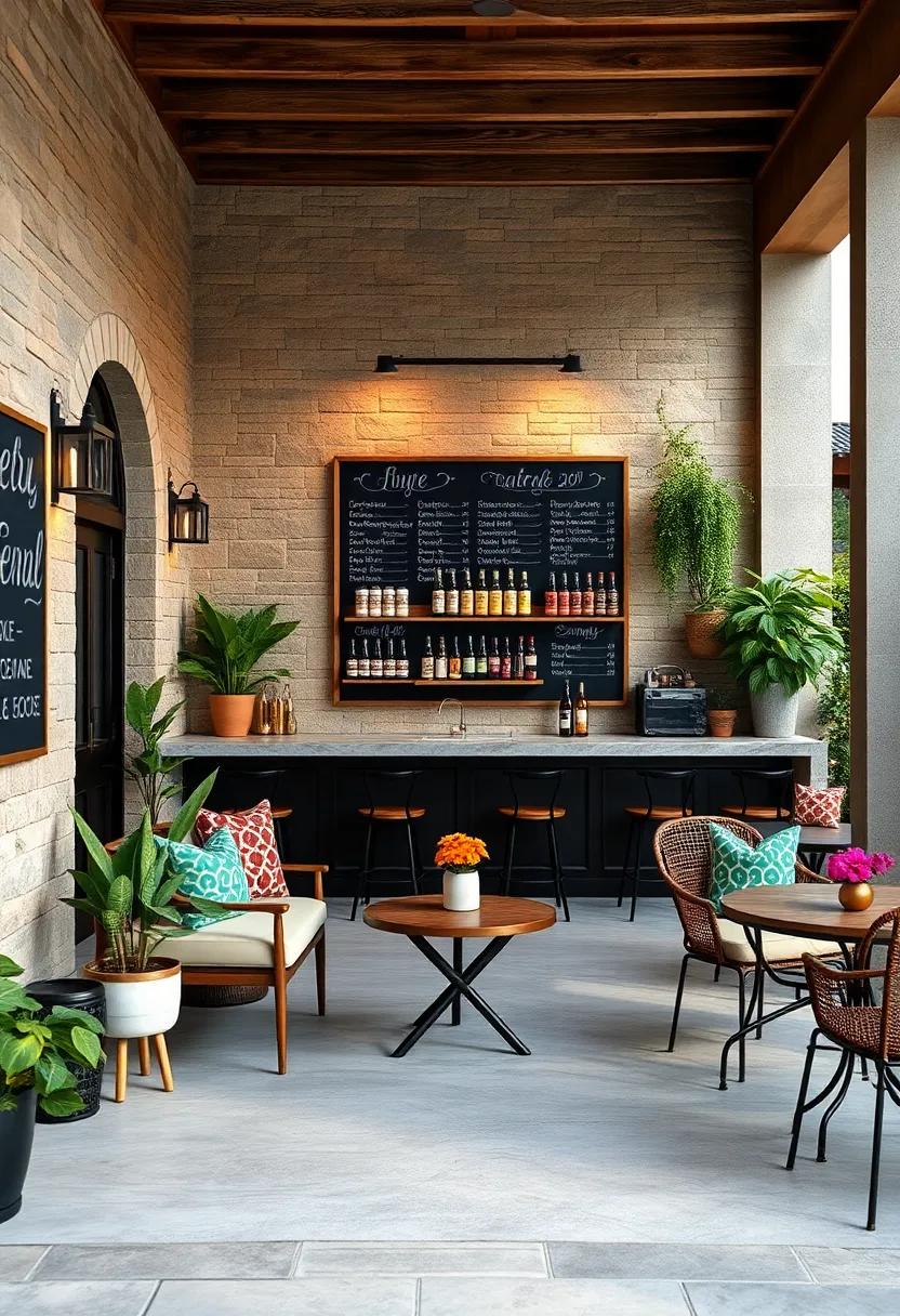 Creative Use of Chalkboard Borders and Patterns to Frame Your Patio Menus