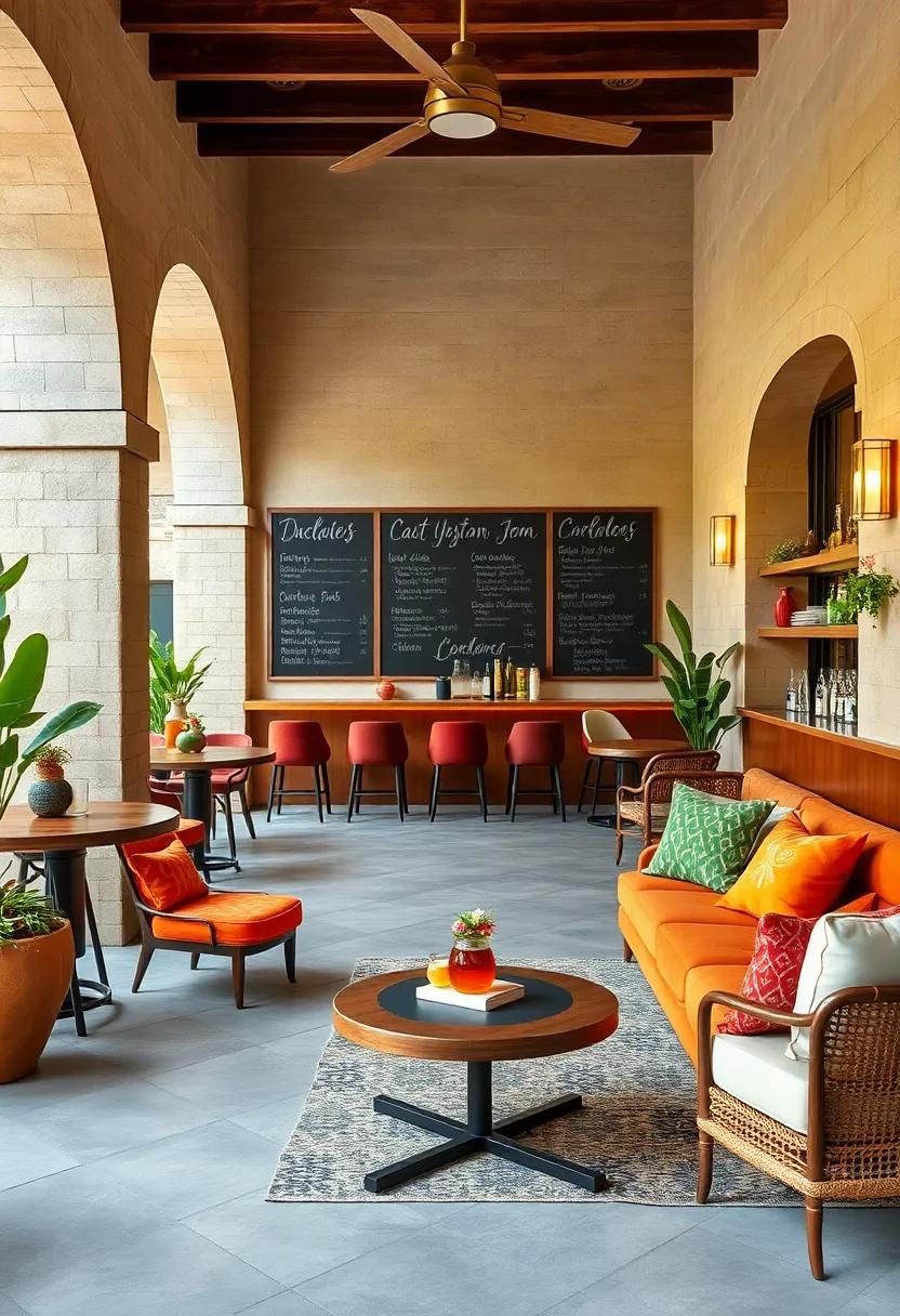 Bold Graphic Elements to Anchor Chalkboard Menus in Open-Air Bars and Patios