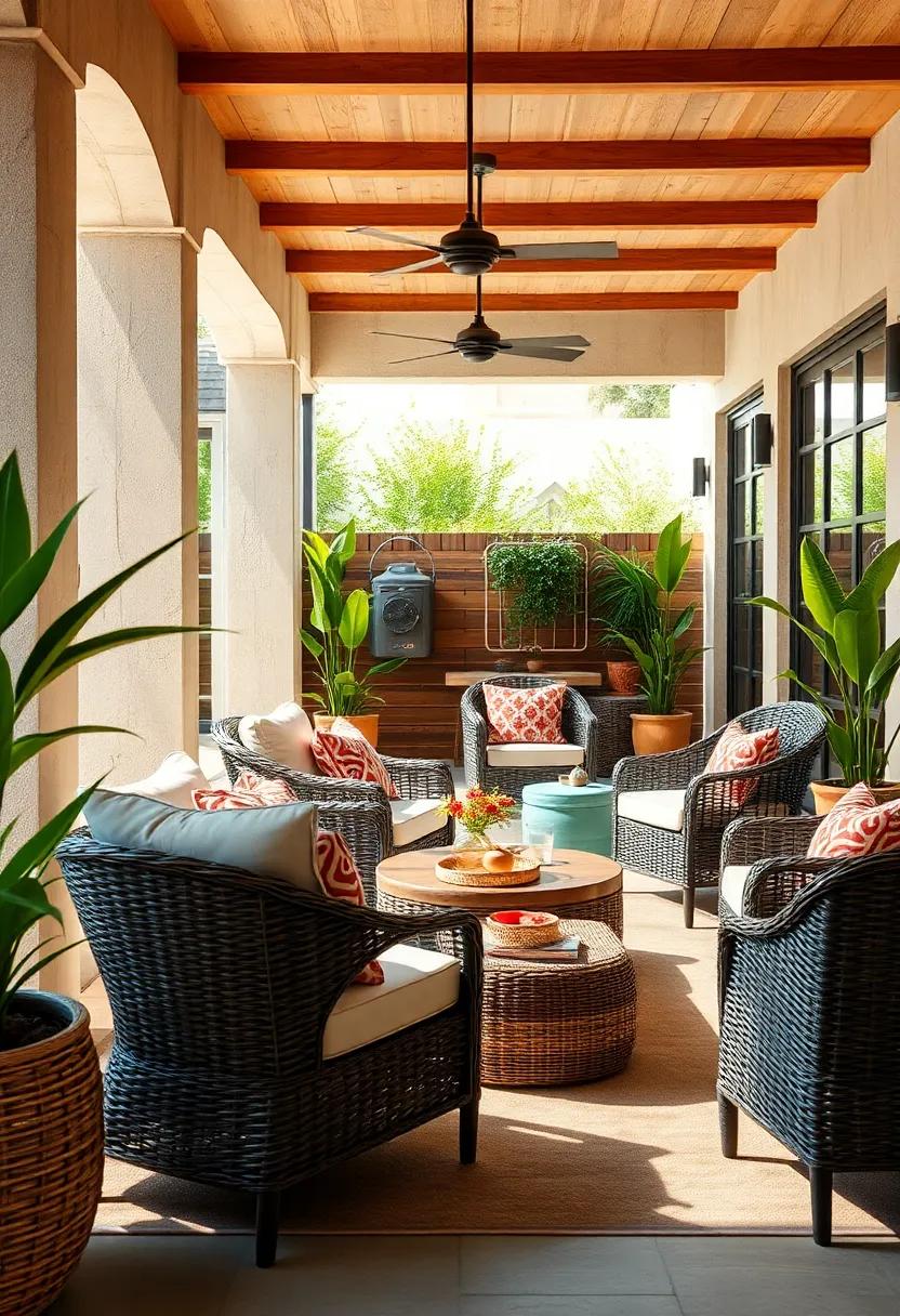 Stackable Wicker Chairs with Textured Surfaces Ideal for Flexible Patio Seating Solutions