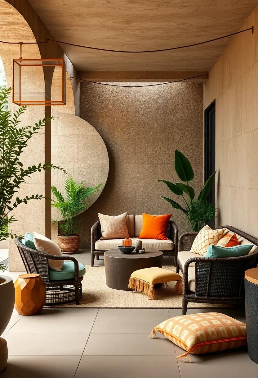 Luxurious Velvet Cushions Embracing Warm Tones to Elevate Your Outdoor Seating Area