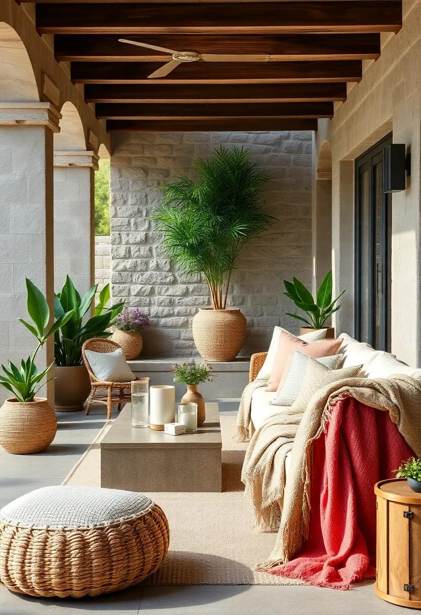 Natural Jute Cushions Mixed with Cotton Throws Highlighting Eco-Friendly Style and Texture