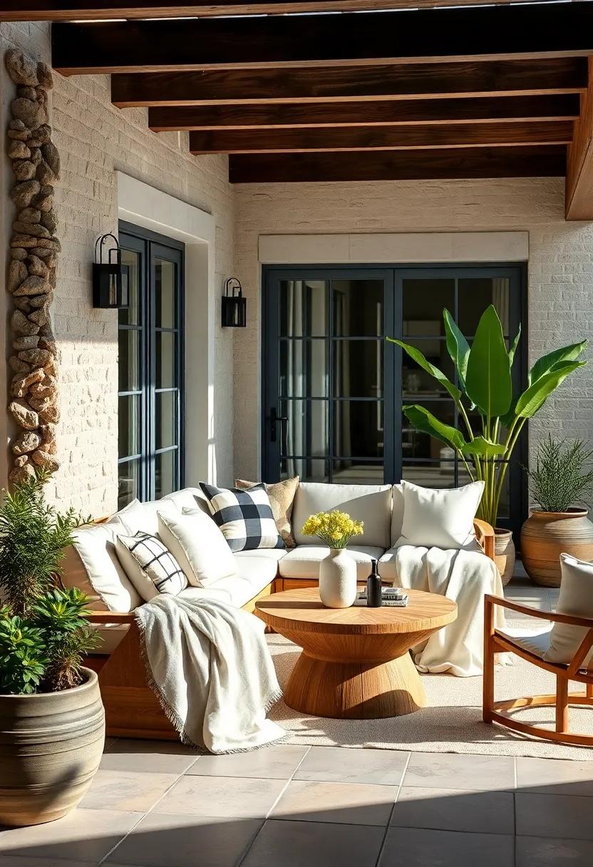 Sleek Monochrome Cushions Combined with Light Cotton Throws for Contemporary Elegance