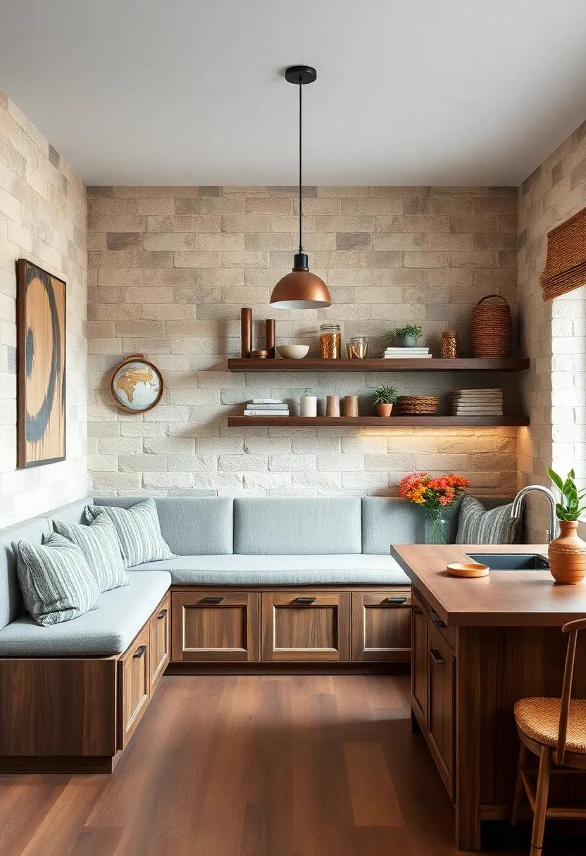 Built-in Banquettes: Create seating that doubles as storage by incorporating built-in banquettes with drawers or cubbies underneath for a cozy nook