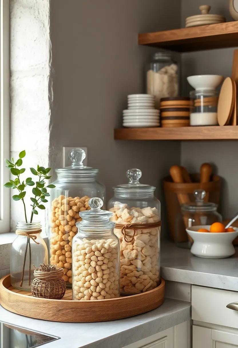 Decorative ​Glass Canisters: Use ⁢decorative glass canisters to showcase ⁤bulk items,⁢ adding a personal touch and transparency to your⁣ kitchen storage