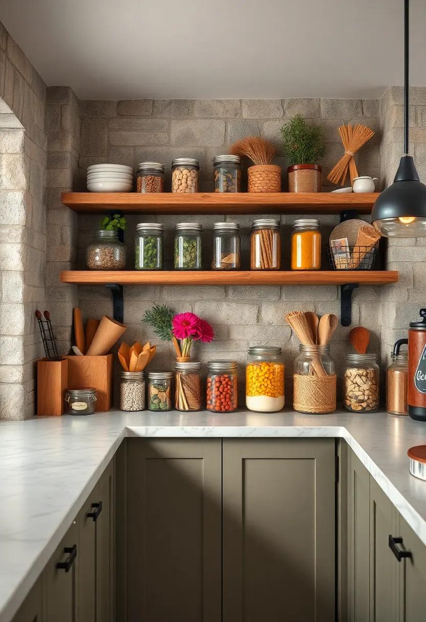 Mason Jar Organization: Fill mason jars⁢ with⁤ dried herbs, spices, or snacks to keep‌ your ingredients visible and accessible ⁣while adding rustic charm