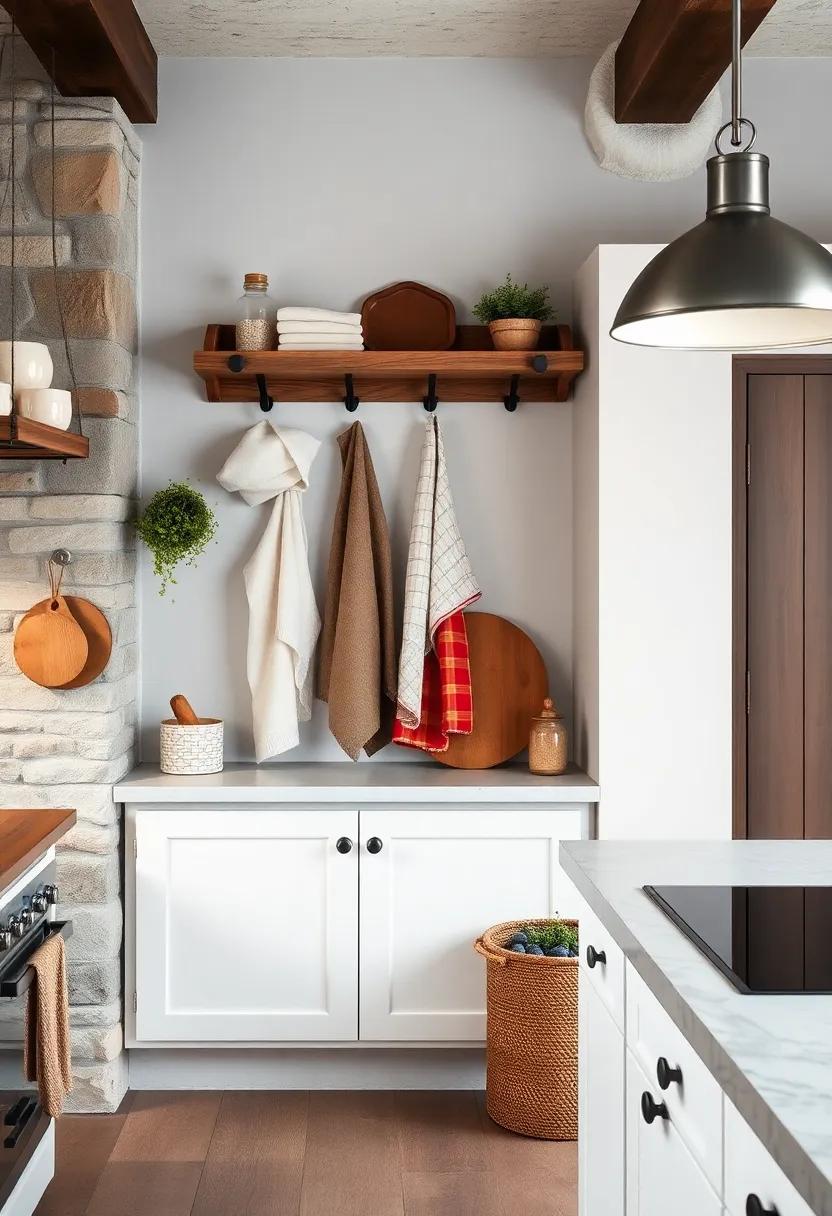 Towel Hooks on the Wall: Add⁢ hooks for towels or aprons close to your prep‍ area, ensuring they’re always within reach and adding character to your wall