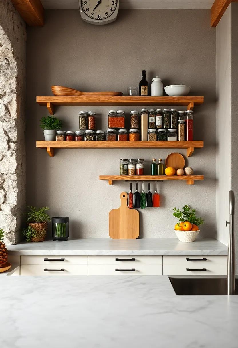 Wooden Spice ‌Racks: Mount a rustic wooden spice rack on the ‍wall to keep⁢ your seasonings accessible and bring a ⁢natural element to your kitchen