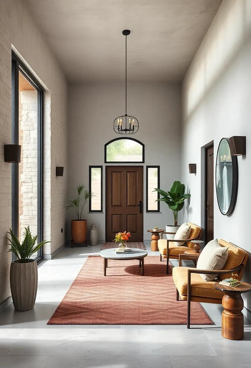 Rustic Nordic Textures Paired with Sleek Scandinavian Minimalism for Balanced and Inviting Entryway Designs