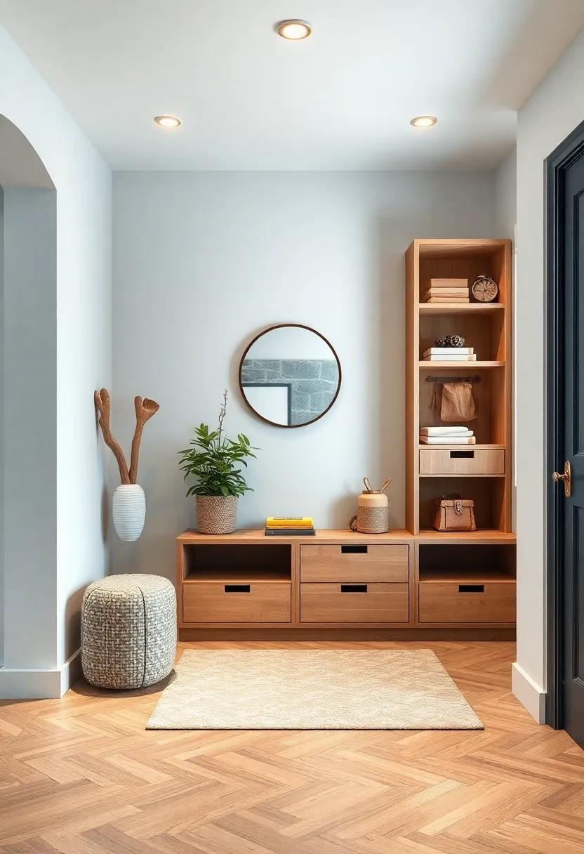 Simple Scandinavian Storage Units Featuring Open and Closed Compartments Blending Practicality and Style