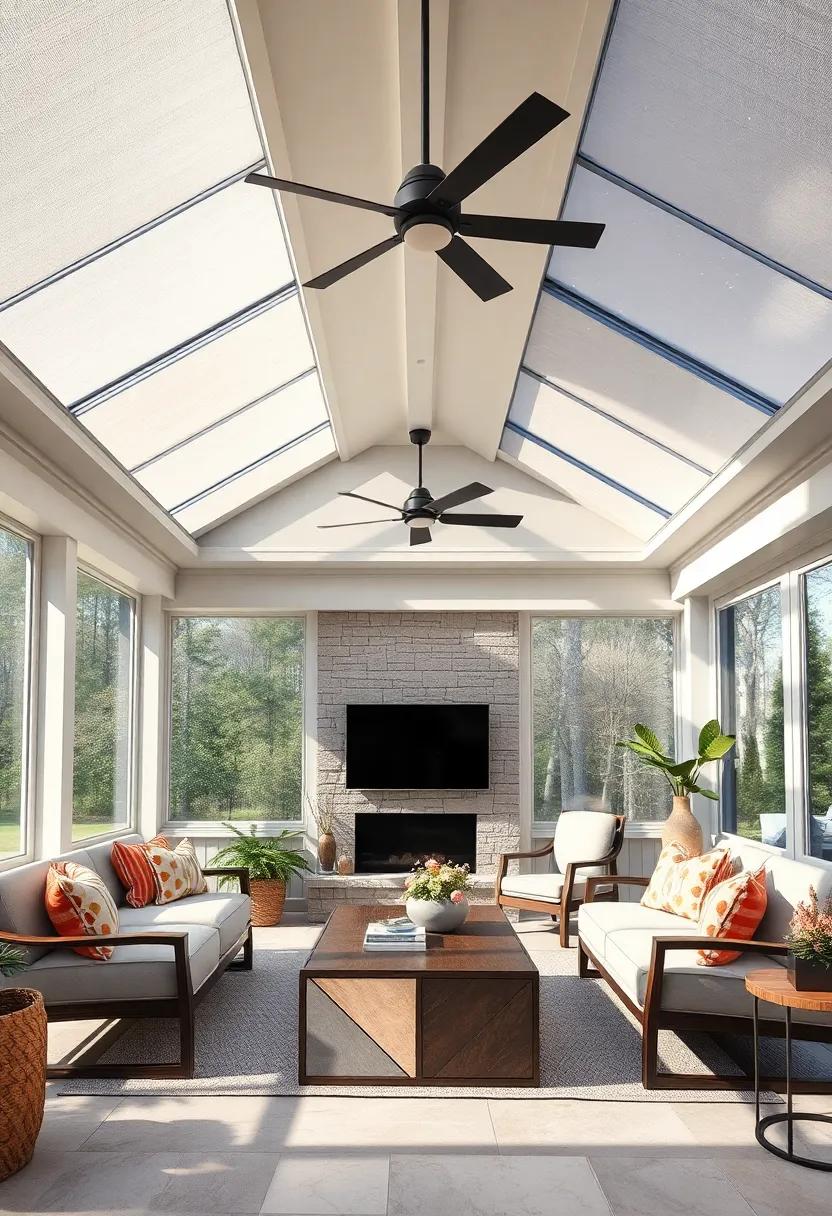 A Sky Full Of Stars Visible Through Frosted Skylights On A Peaceful Screened Porch Ceiling