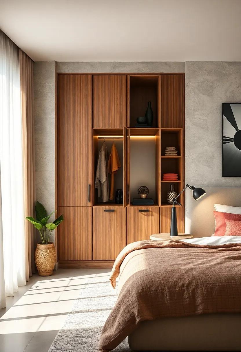 Corner wardrobe with Built-in Shelving:​ Maximize every inch of your small bedroom‍ by ⁤utilizing‍ corners with a custom-shaped wardrobe that seamlessly blends ‍into ​the room